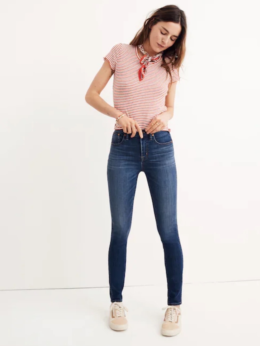 Madewell 10” High-Rise Skinny Jeans Tencel dark blue Danny wash